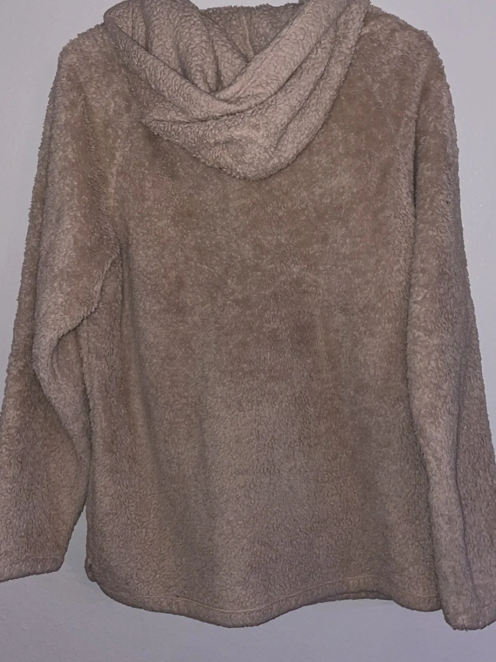 PINK Victoria's Secret Beige Sherpa Half-Zip Hoodie - Picture 3 of 3
